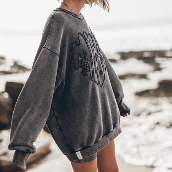 MIKUTA oversized grey black faded distressed sweatshirt - Picture 3 of 15